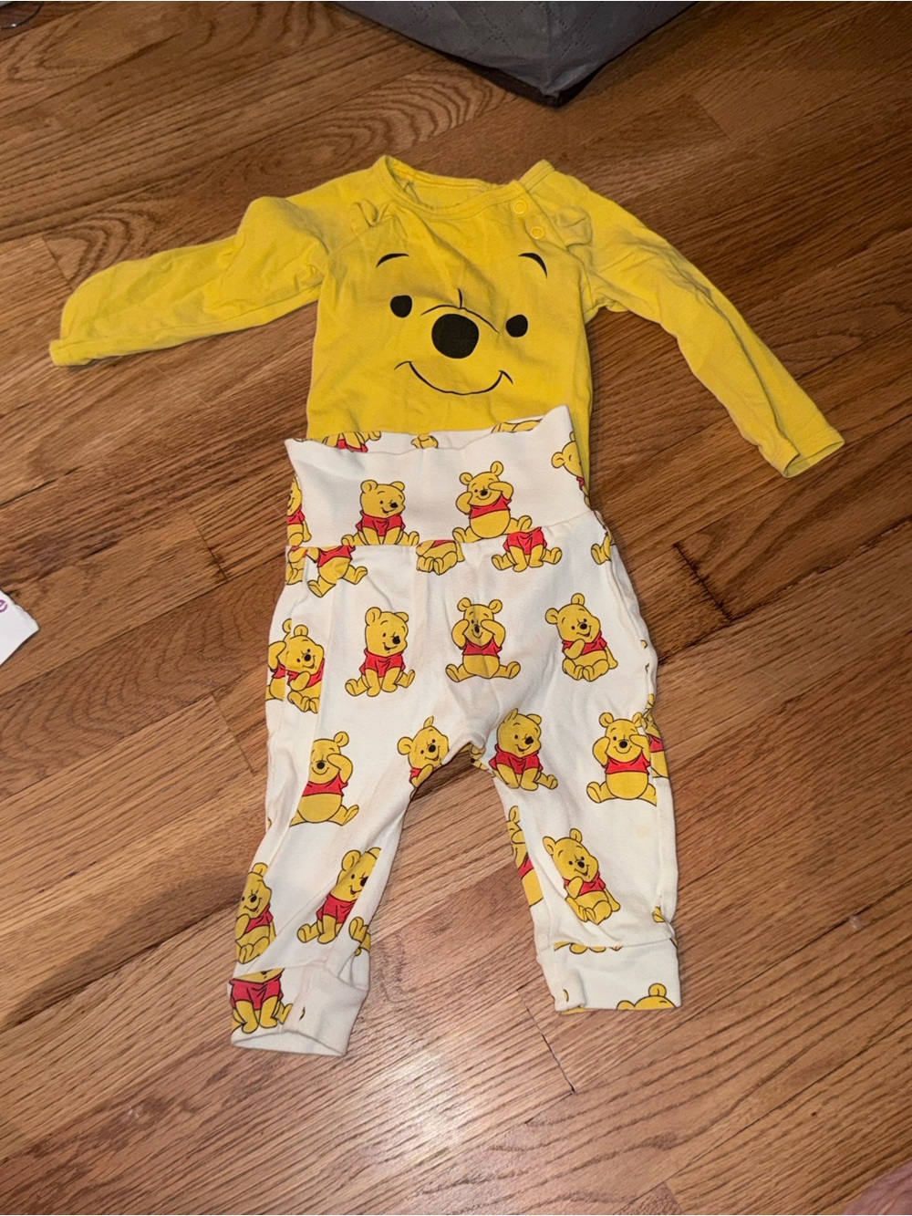 Disney Baby White and Yellow Winnie the Pooh Two-Piece Set